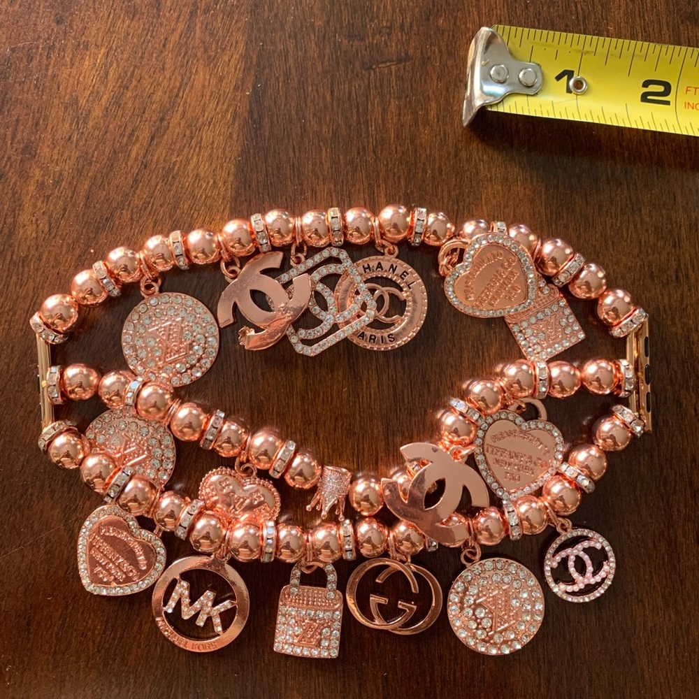 Rose Gold Apple Watch Charm Bracelet for 38 MM